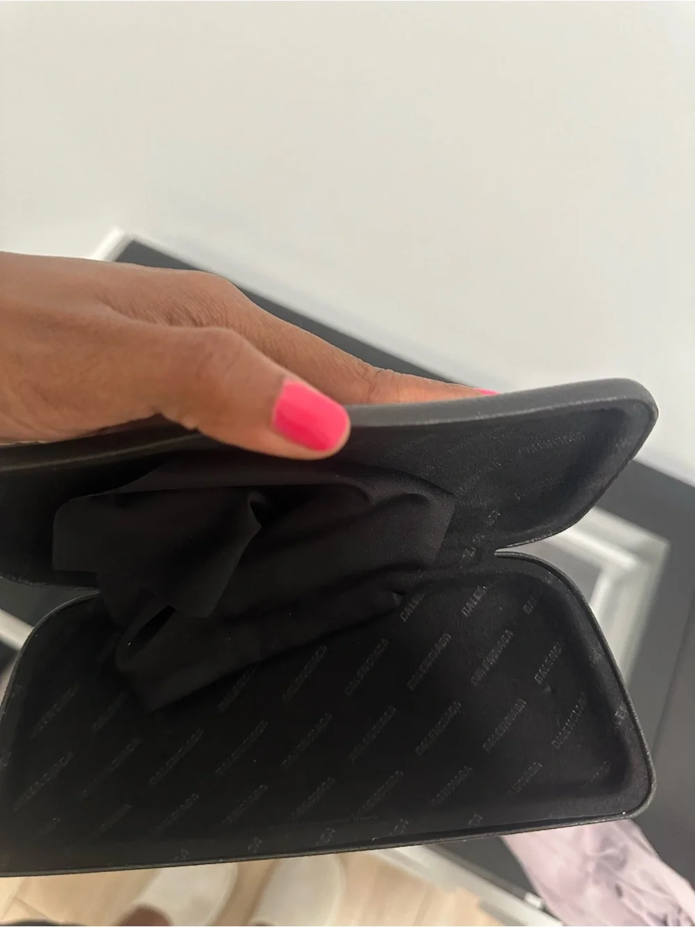 Balenciaga Gray Rectangular Sunglasses with Silver Logo